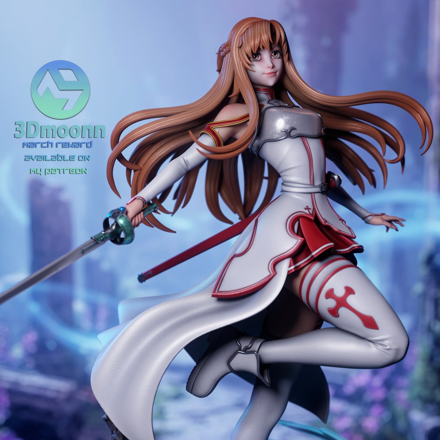 Asuna Sword Art Online 1-6 scale figure closeup showing Knights of the Blood Oath uniform and rapier