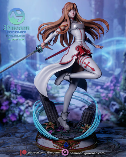 Asuna Sword Art Online 1-6 scale figure front view with energy effects and battlefield base