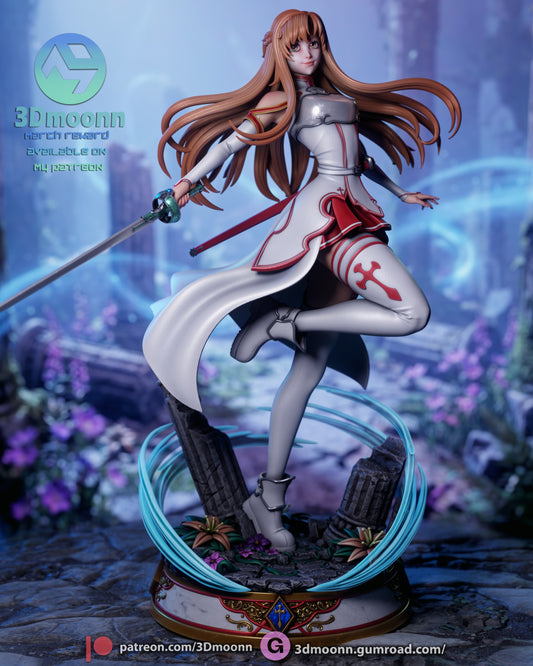 Asuna Sword Art Online 1-6 scale figure front view with energy effects and battlefield base