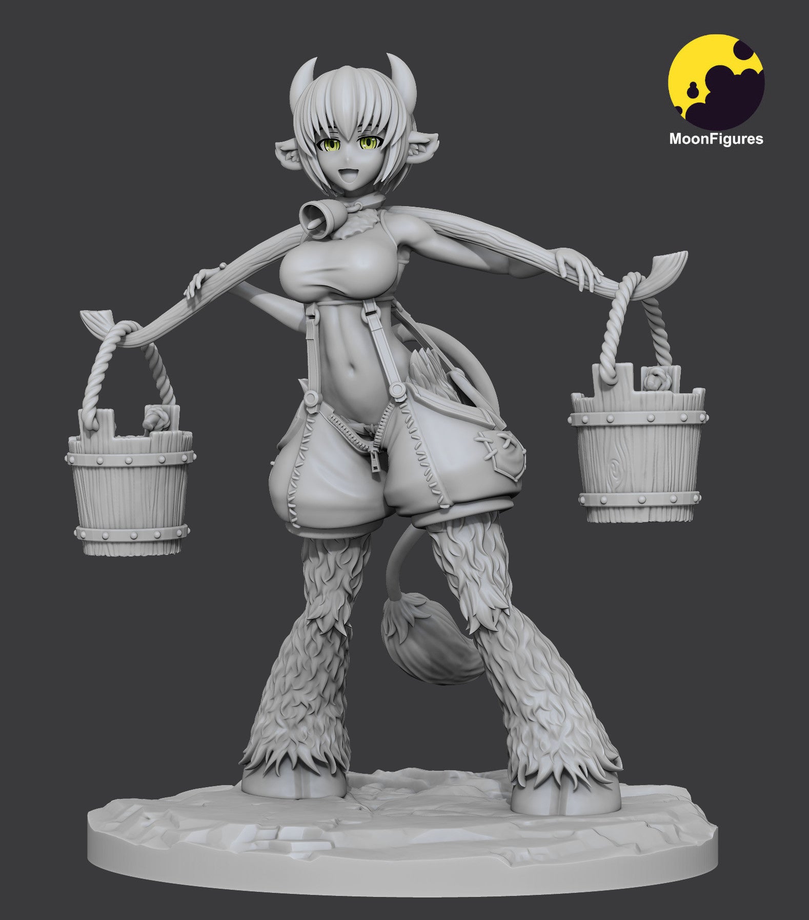 Holstaur New Horizon 1:10 scale collectible figure grayscale render front view