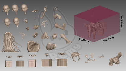 Koseki Bijou XMAS Biboo collectible figure parts layout interchangeable heads arms hands accessories gift boxes holiday themed components