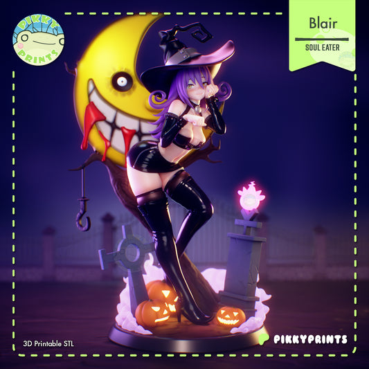 Blair Soul Eater witch figure 1:7 scale front view Halloween base moon pumpkins