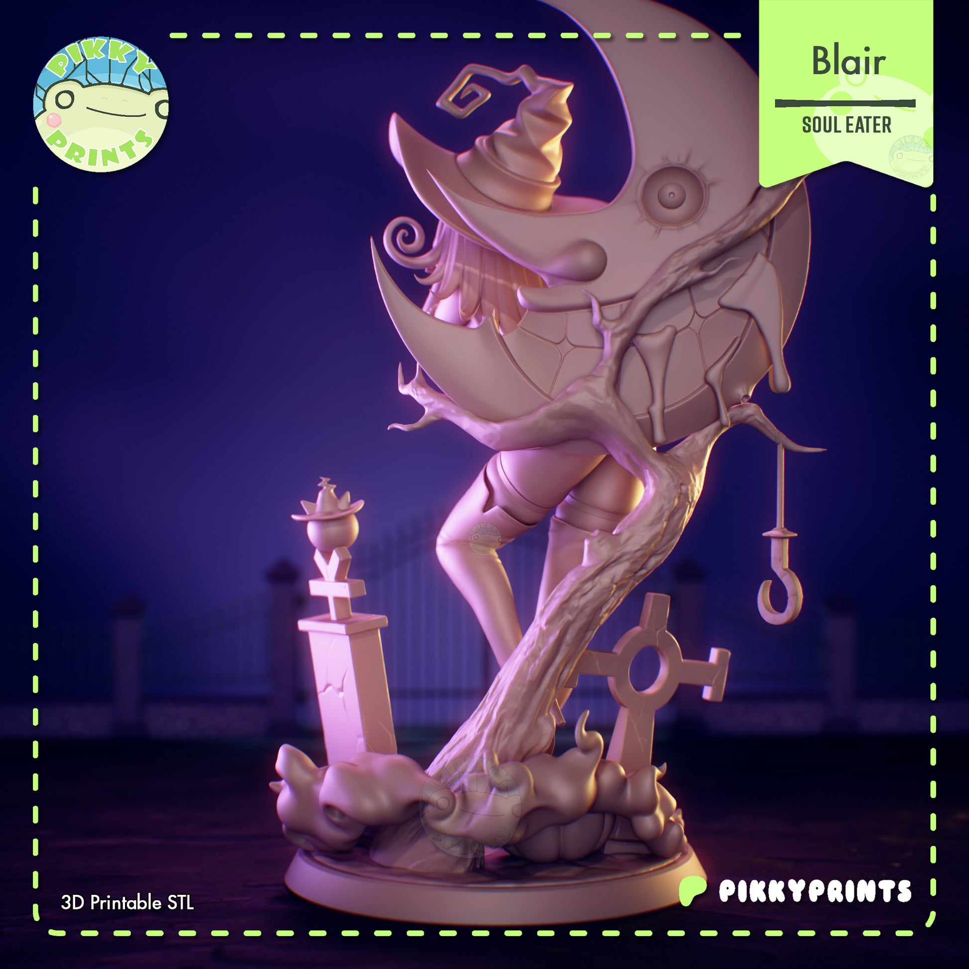 Blair Soul Eater witch figure unpainted back view sculpt base