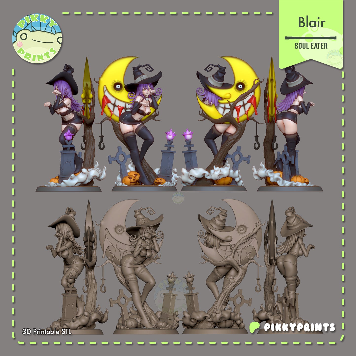 Blair Soul Eater witch figure multiple angles turntable view