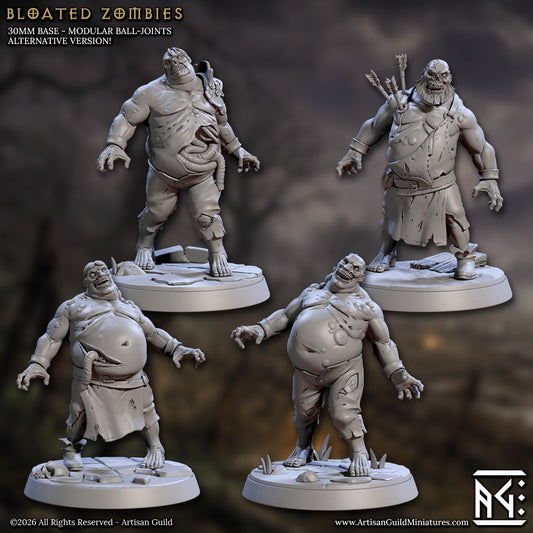 bloated zombies unarmed variants resin tabletop miniatures dungeons and dragons undead horde swollen plague zombies
