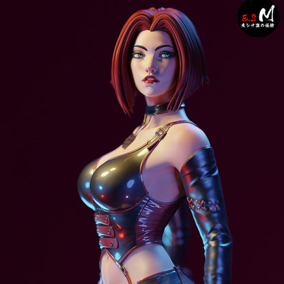 BloodRayne close-up portrait dhampir vampire hunter figure detailed face sculpt dark fantasy statue