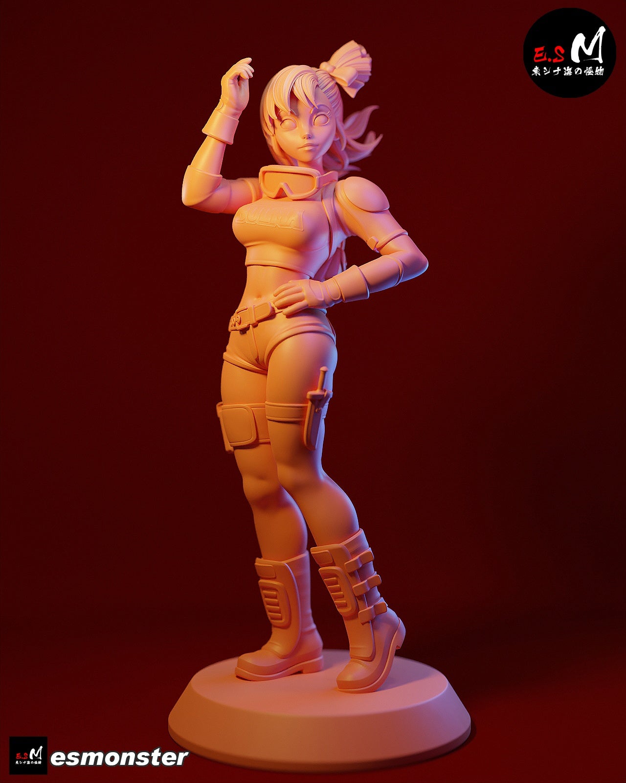 Bulma Dragon Ball figure, female anime character statue, Capsule Corp outfit, confident pose collectible, 1:6 scale anime figure