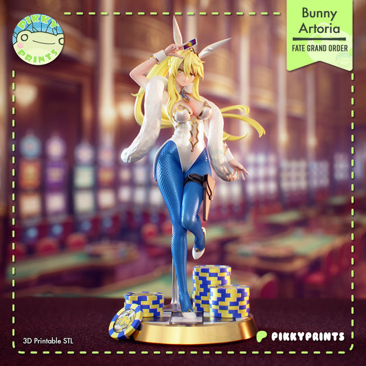 Bunny Artoria Fate Grand Order 1:7 scale resin statue painted front render anime bunny girl casino display collectible