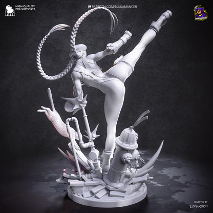 Cammy from Street Fighter 1-8 scale figure unpainted clay render back view