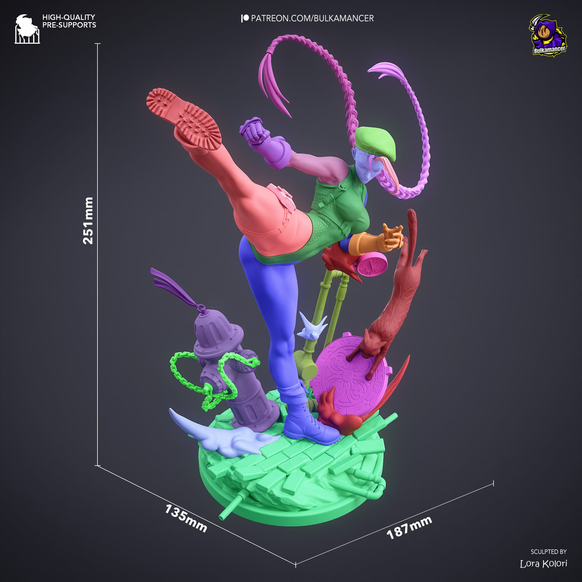 Cammy from Street Fighter 1-8 scale figure dimensions reference