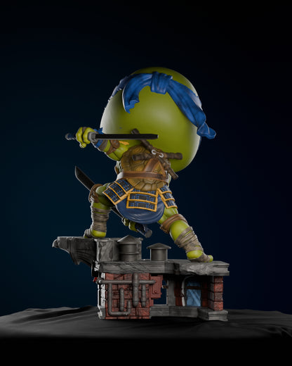 Chibi Leonardo Teenage Mutant Ninja Turtles Painted Rear View