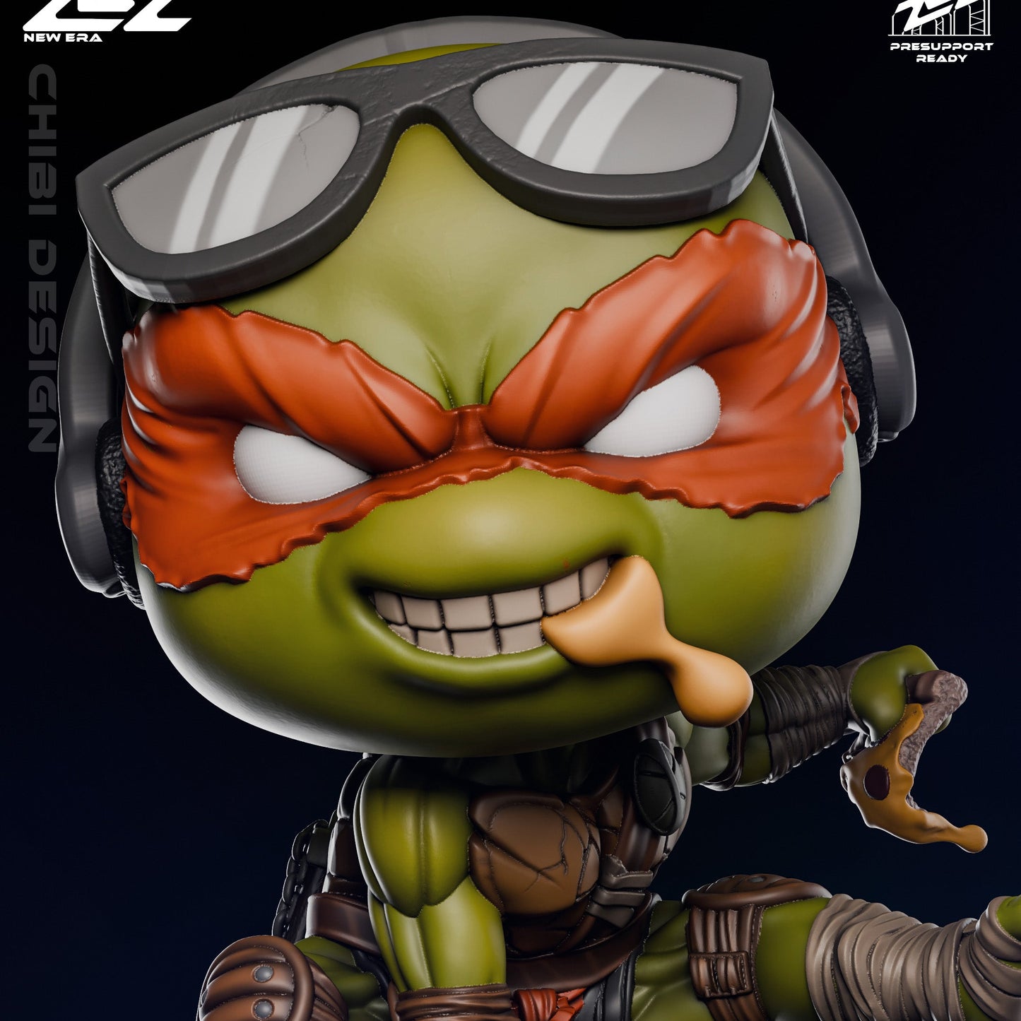 Chibi Michelangelo Teenage Mutant Ninja Turtles Face Close Up