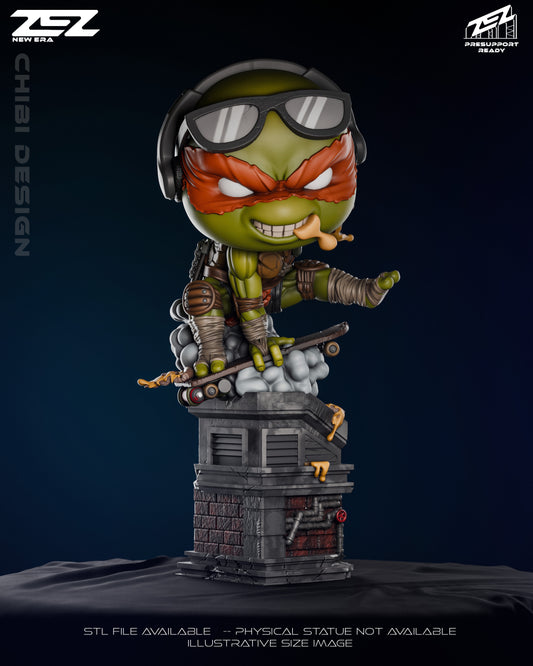 Chibi Michelangelo Teenage Mutant Ninja Turtles Painted Front View