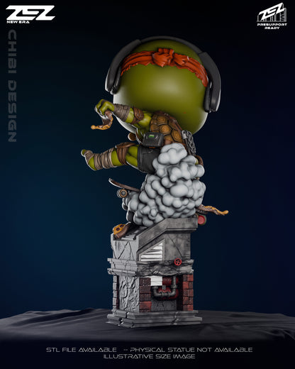Chibi Michelangelo Teenage Mutant Ninja Turtles Rear View