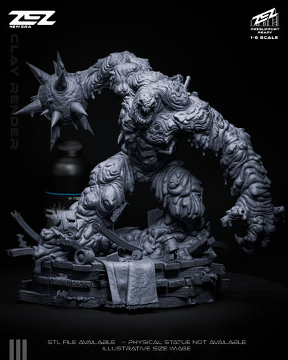 clayface dc comics statue front view massive sludge monster spiked arm base debris batman villain resin figure