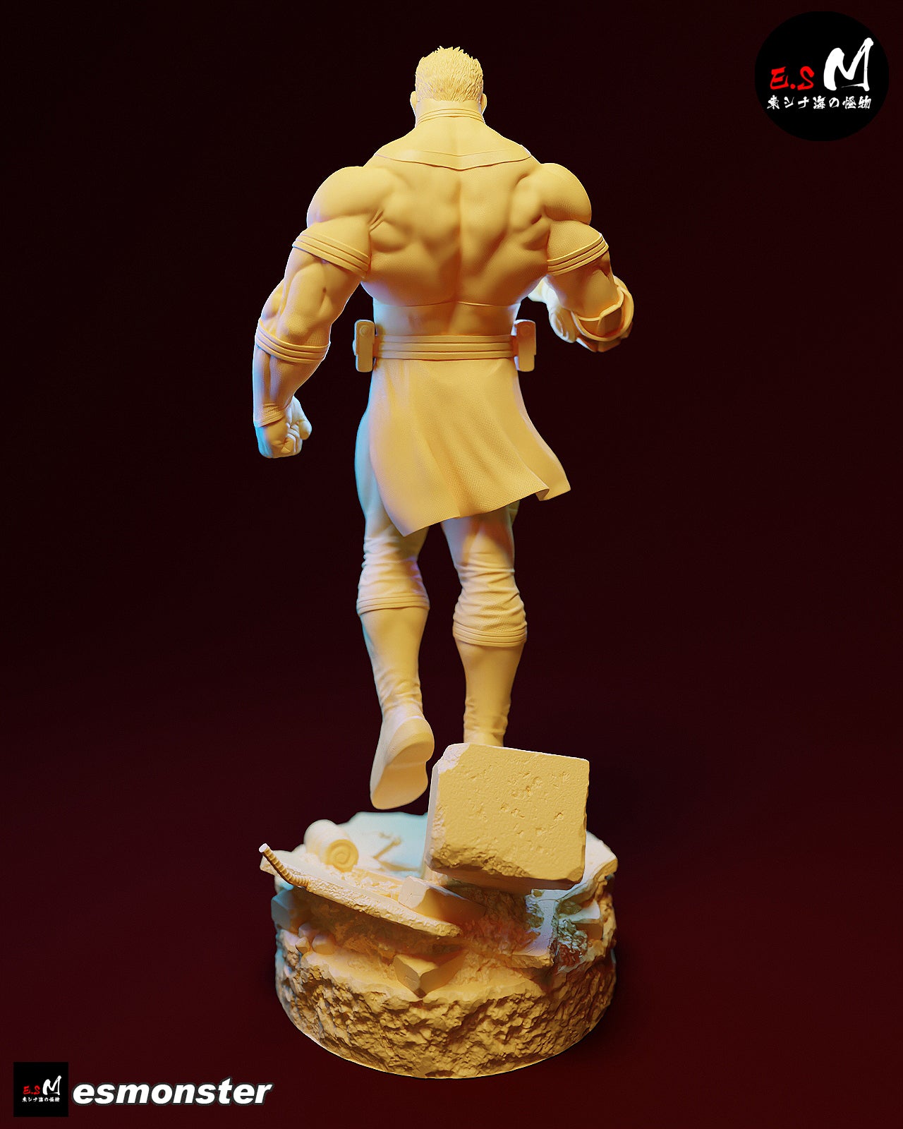 Conquest Invincible 1:6 scale figure rear view, Viltrumite warrior statue, detailed back musculature, comic book villain collectible, Skybound display figure