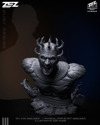 Darth Maul Star Wars Sith Lord Bust Unpainted Front View