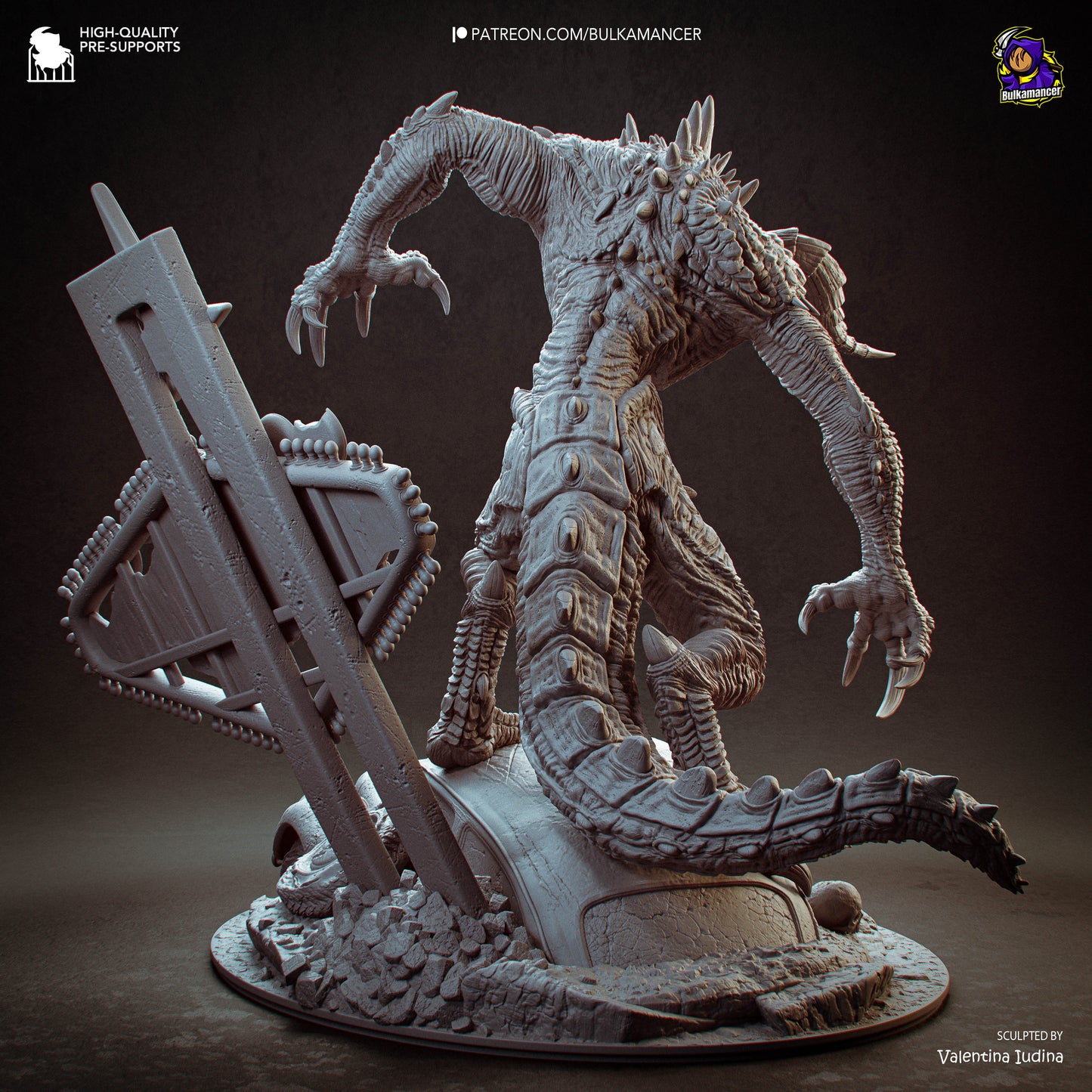 Deathclaw Fallout 1:8 resin statue unpainted assembly render sculpt detail dynamic pose display collectible