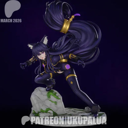 Delta Eminence in Shadow painted resin statue action pose beastkin character anime display figure