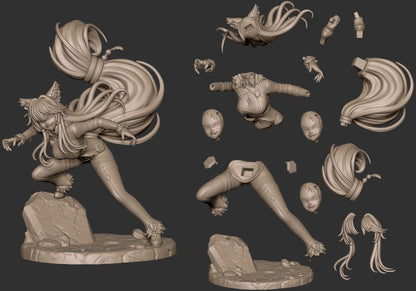Delta Eminence in Shadow resin statue parts breakdown alternate heads hair arms base assembly kit