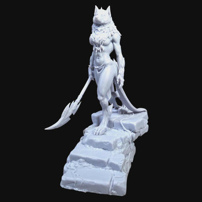 Oleana the Werewolf Queen – Female Werewolf Warrior Figurine - 75mm & 120mm Scale
