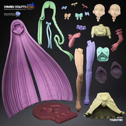 francesca fate strange fake statue parts breakdown interchangeable head hair arms accessories resin kit anime figure