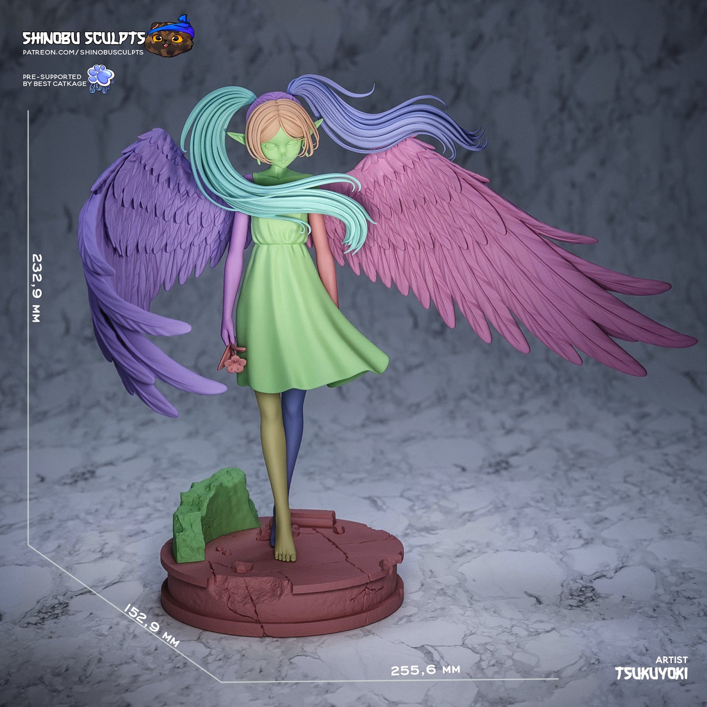 frieren statue dimensions size height width depth resin figure
