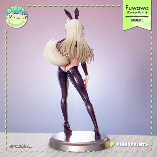 Fuwawa Hololive 1:7 scale resin statue reverse bunny back view long blonde hair bunny ears high heels display base anime collectible