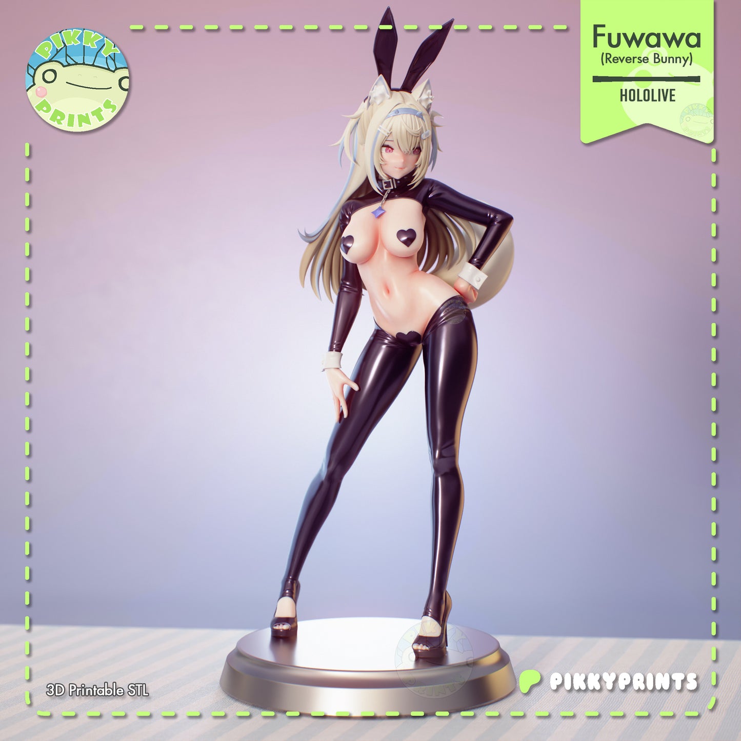 Fuwawa Hololive 1:7 scale resin statue reverse bunny front pose anime VTuber collectible detailed bunny outfit high heels