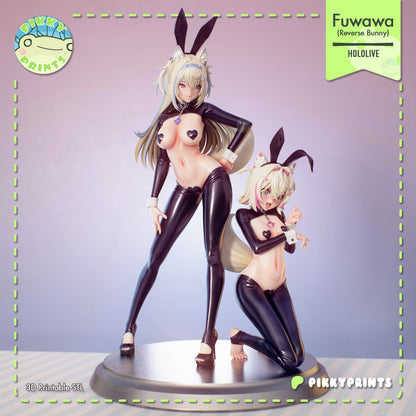 Fuwawa Mococo Hololive 1:7 scale resin diorama reverse bunny painted version twin VTuber anime collectible shared base