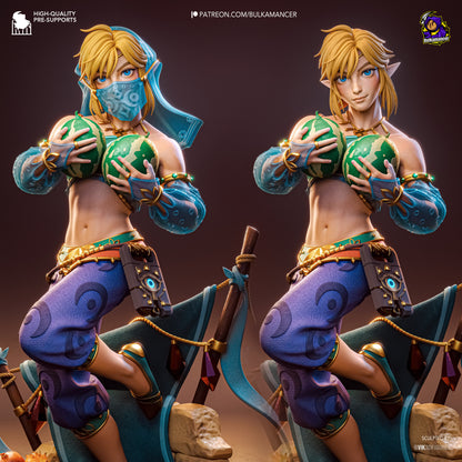 Gerudo Link Tears of the Kingdom 1-8 scale figure front view with watermelons and Gerudo outfit