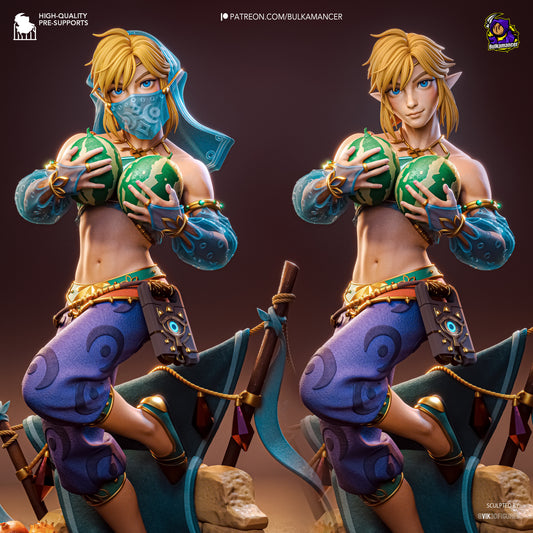 Gerudo Link Tears of the Kingdom 1-8 scale figure front view with watermelons and Gerudo outfit
