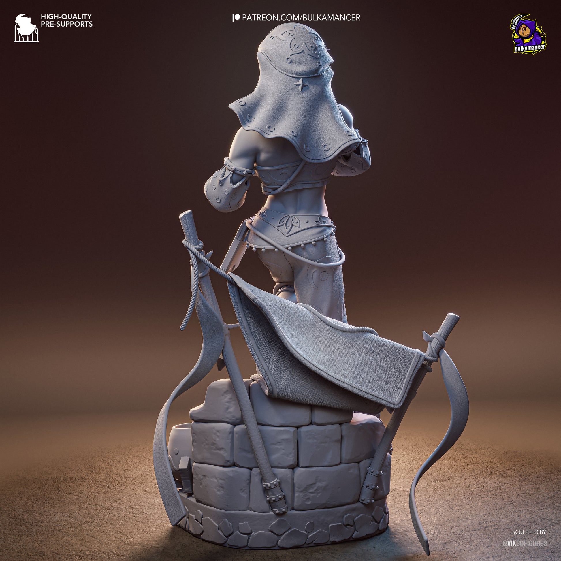 Gerudo Link Tears of the Kingdom 1-8 scale figure rear sculpt view showing cloak and well base