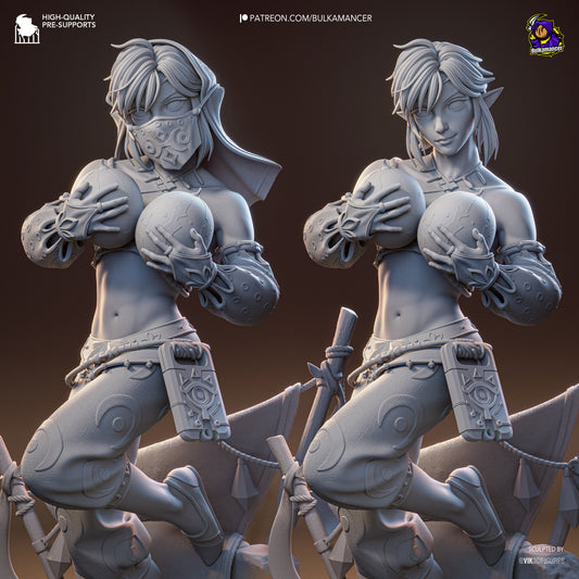Gerudo Link Tears of the Kingdom 1-8 scale figure unpainted front sculpt view
