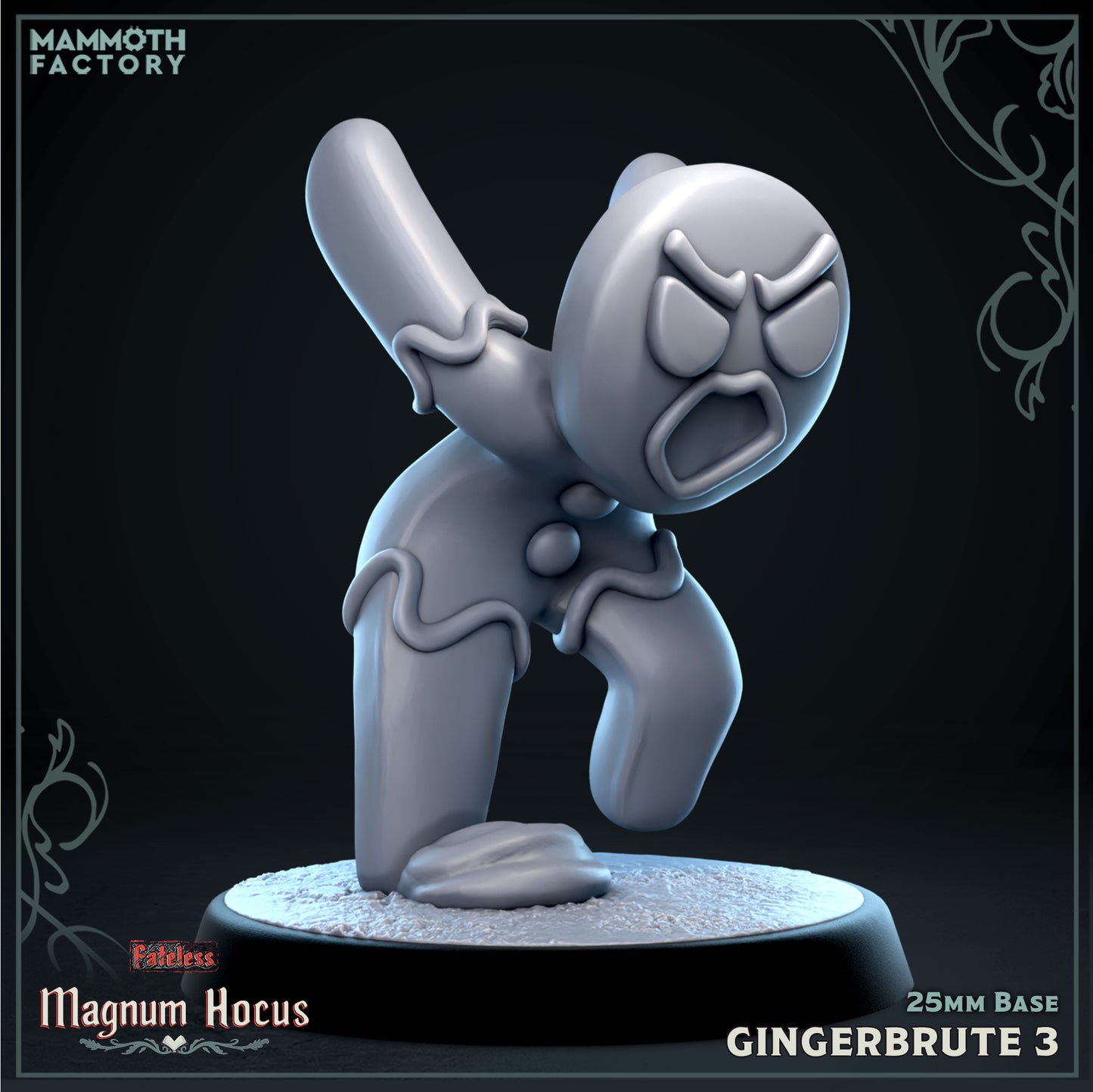 Gingerbrute charging gingerbread warrior resin miniature variant 3 from Magnum Hocus