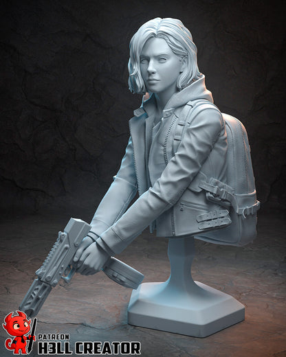 Grace Ashcroft Resident Evil 1:8 scale resin bust tactical jacket backpack straps smg grip survival horror collectible