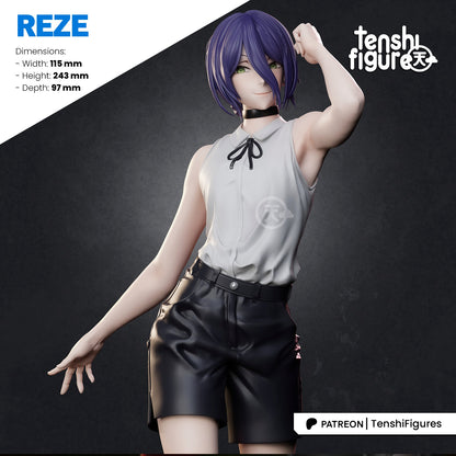 Reze Chainsaw Man anime collectible figure casual outfit pose