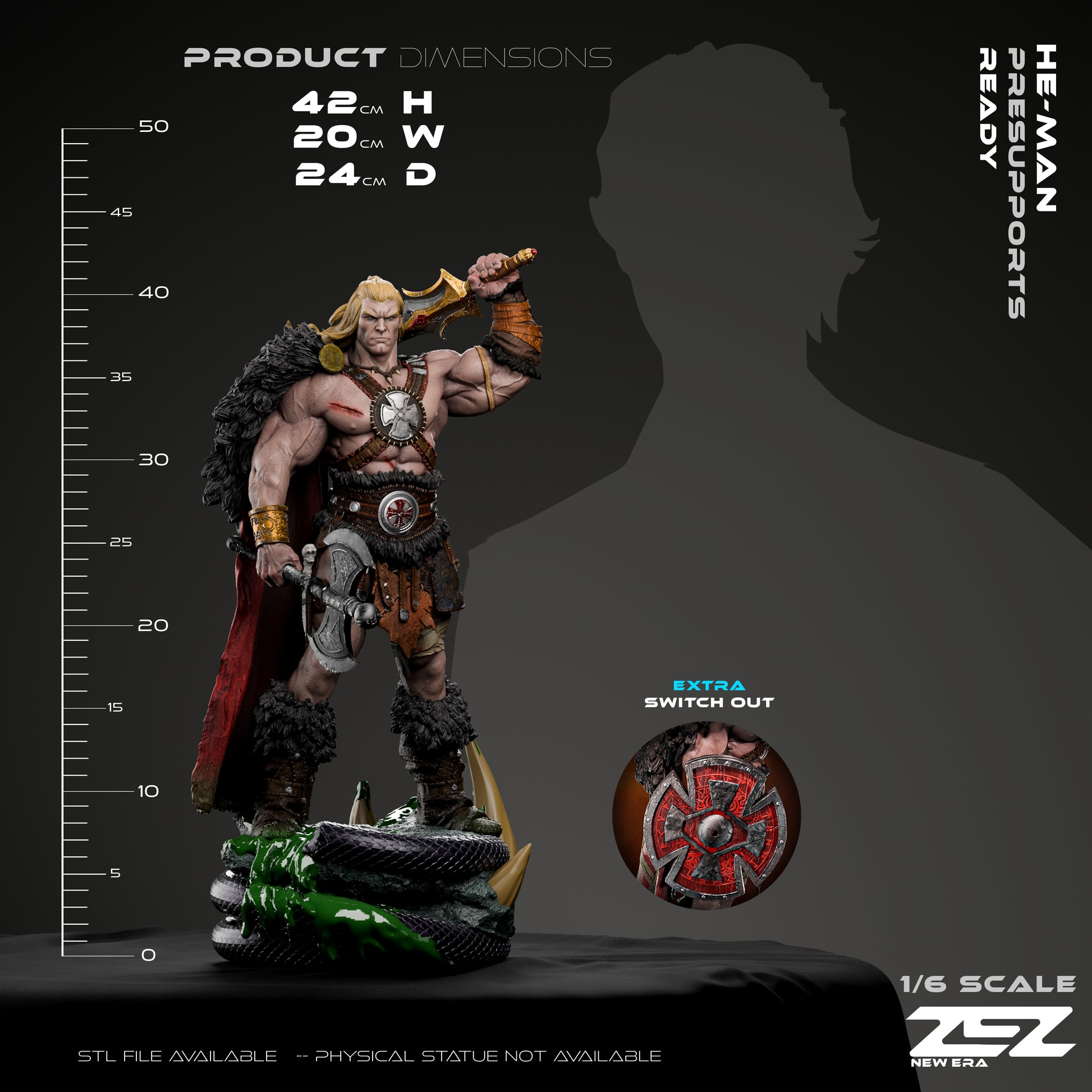 He Man Masters of the Universe 1-6 Scale Figure Dimensions and Scale Comparison