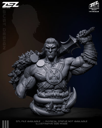 He Man Masters of the Universe Bust Unpainted Front View