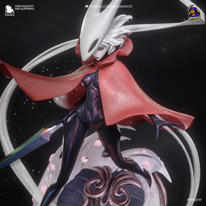 Hornyt Silksong figure alternate head version – detailed 1:8 scale collectible with exposed hair and dynamic cape.