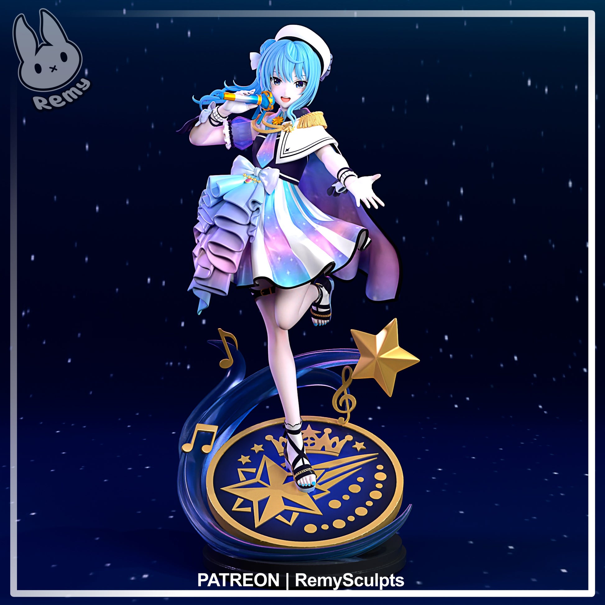 Hoshimachi Suisei Vtuber figure Outfit B Hololive idol singer anime collectible painted front view