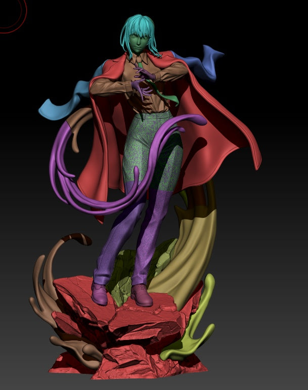 Makima Chainsaw Man unpainted resin figure full body pose on rocky base