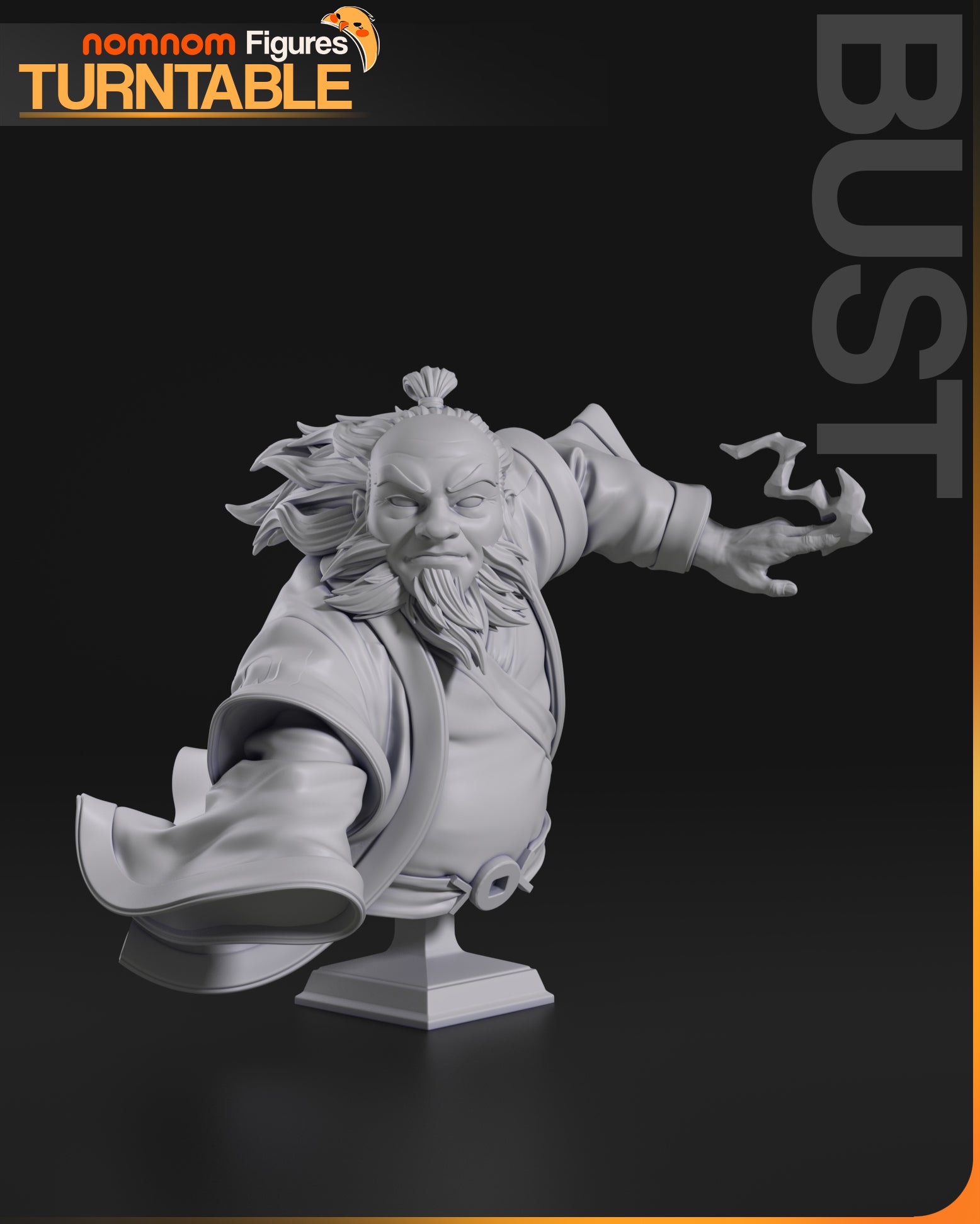 Iroh Avatar The Last Airbender resin bust extended sleeve elemental pose display collectible