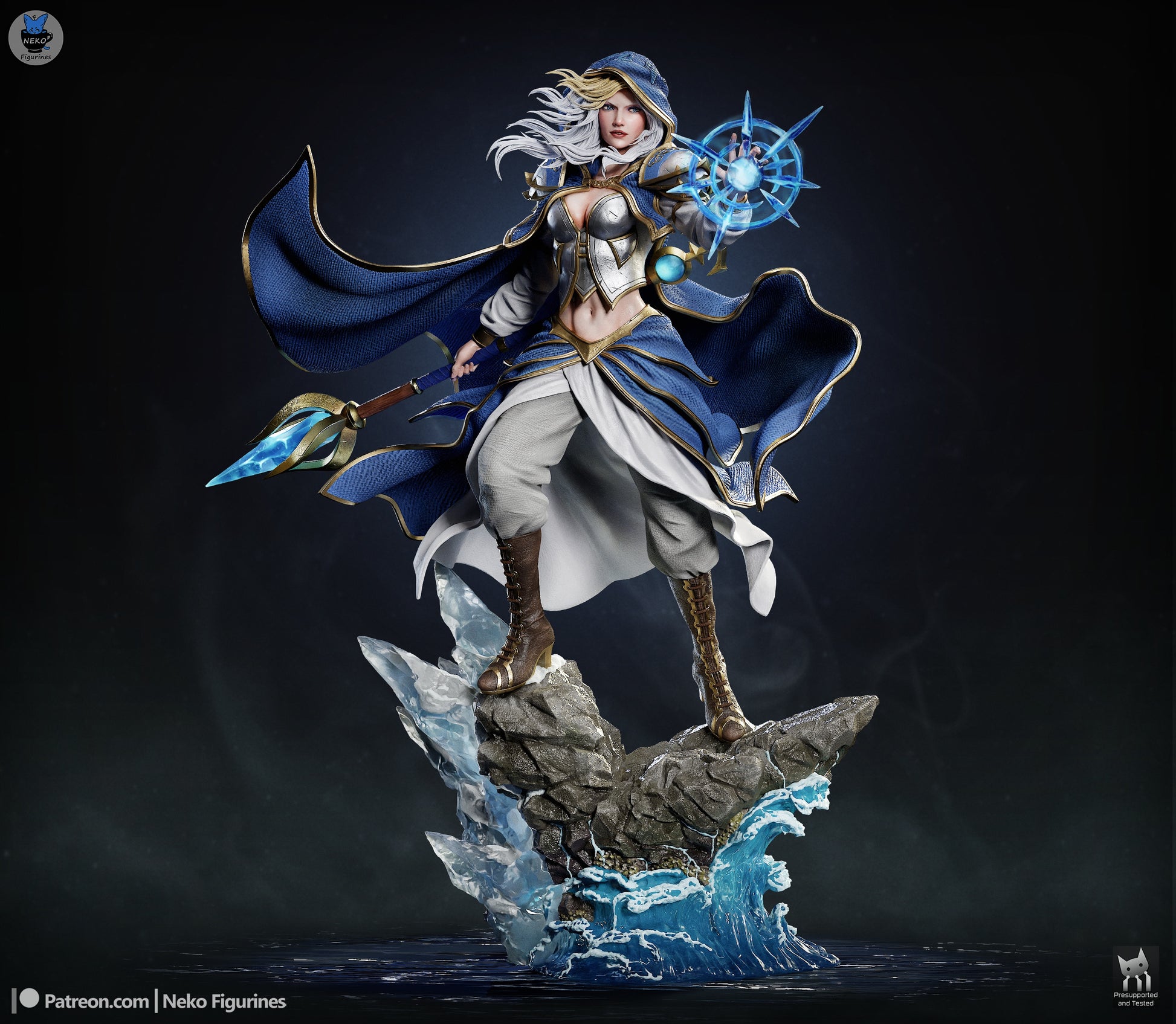 Jaina Proudmoore Warcraft 1-7 scale garage kit painted front view