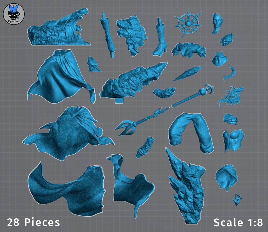 Jaina Proudmoore Warcraft 1-7 scale garage kit exploded parts layout and assembly reference