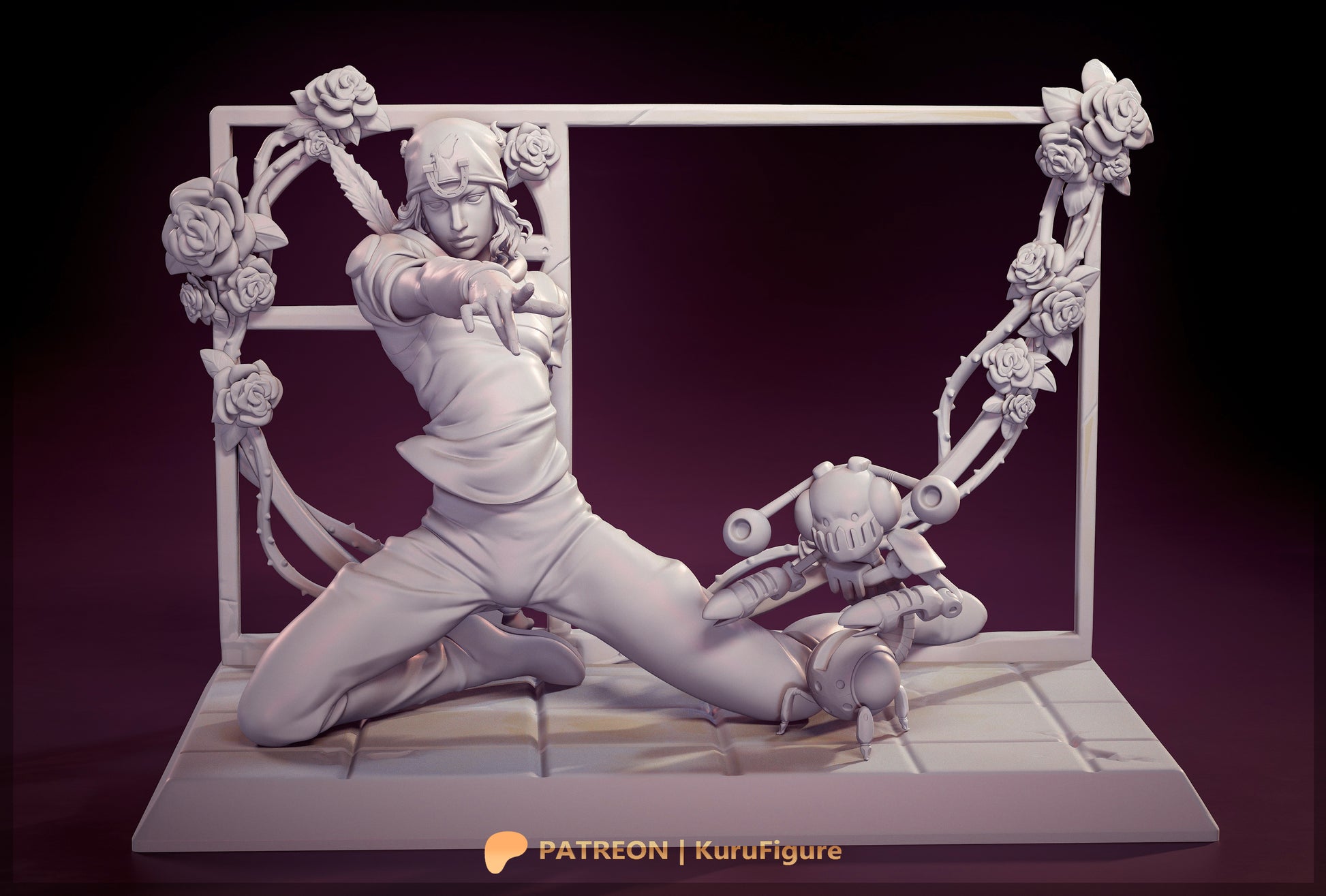 Johnny Joestar from JoJos Bizarre Adventure Steel Ball Run 1-7 scale garage kit unpainted front view
