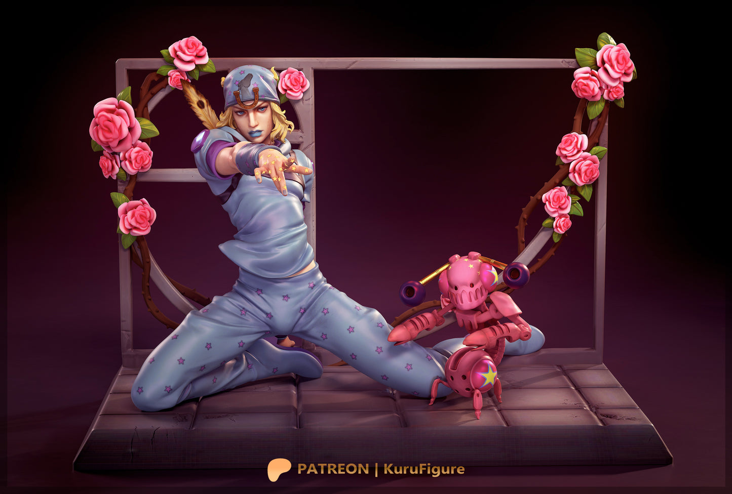 Johnny Joestar from JoJos Bizarre Adventure Steel Ball Run 1-7 scale garage kit painted front view