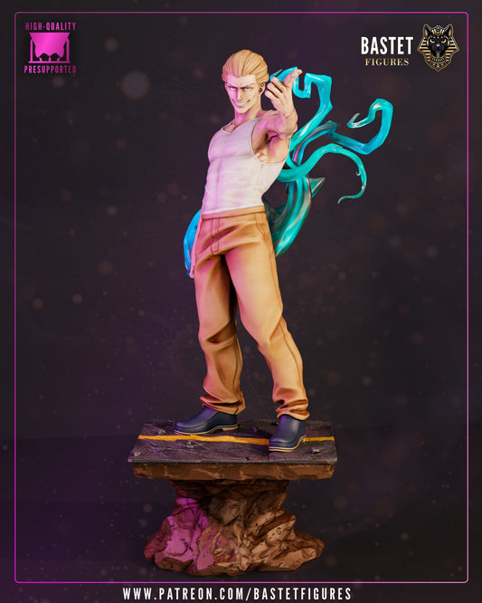 Kinji Hakari painted resin statue front view pointing pose cursed energy effects anime figure Jujutsu Kaisen collectible