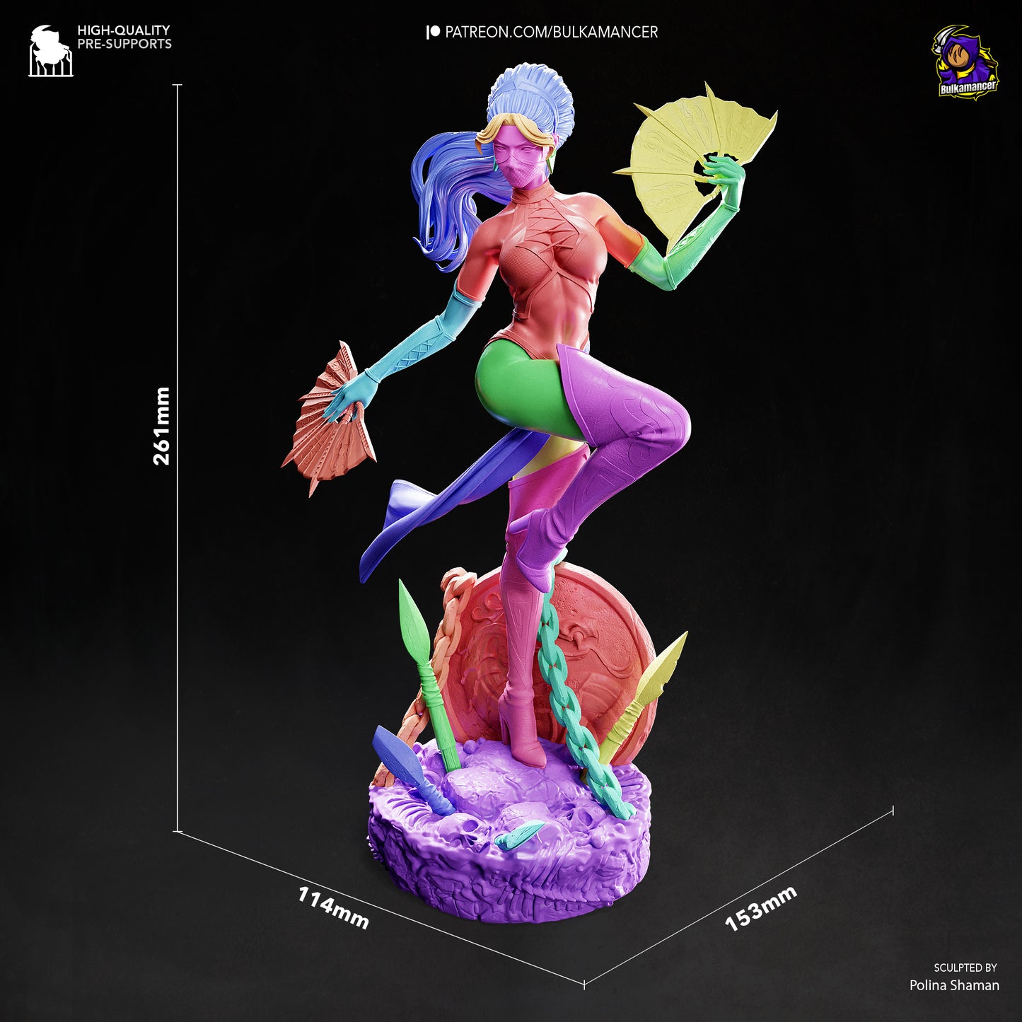 kitana mortal kombat resin statue dimensions size height width depth base scale figure