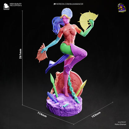 kitana mortal kombat resin statue dimensions size height width depth base scale figure